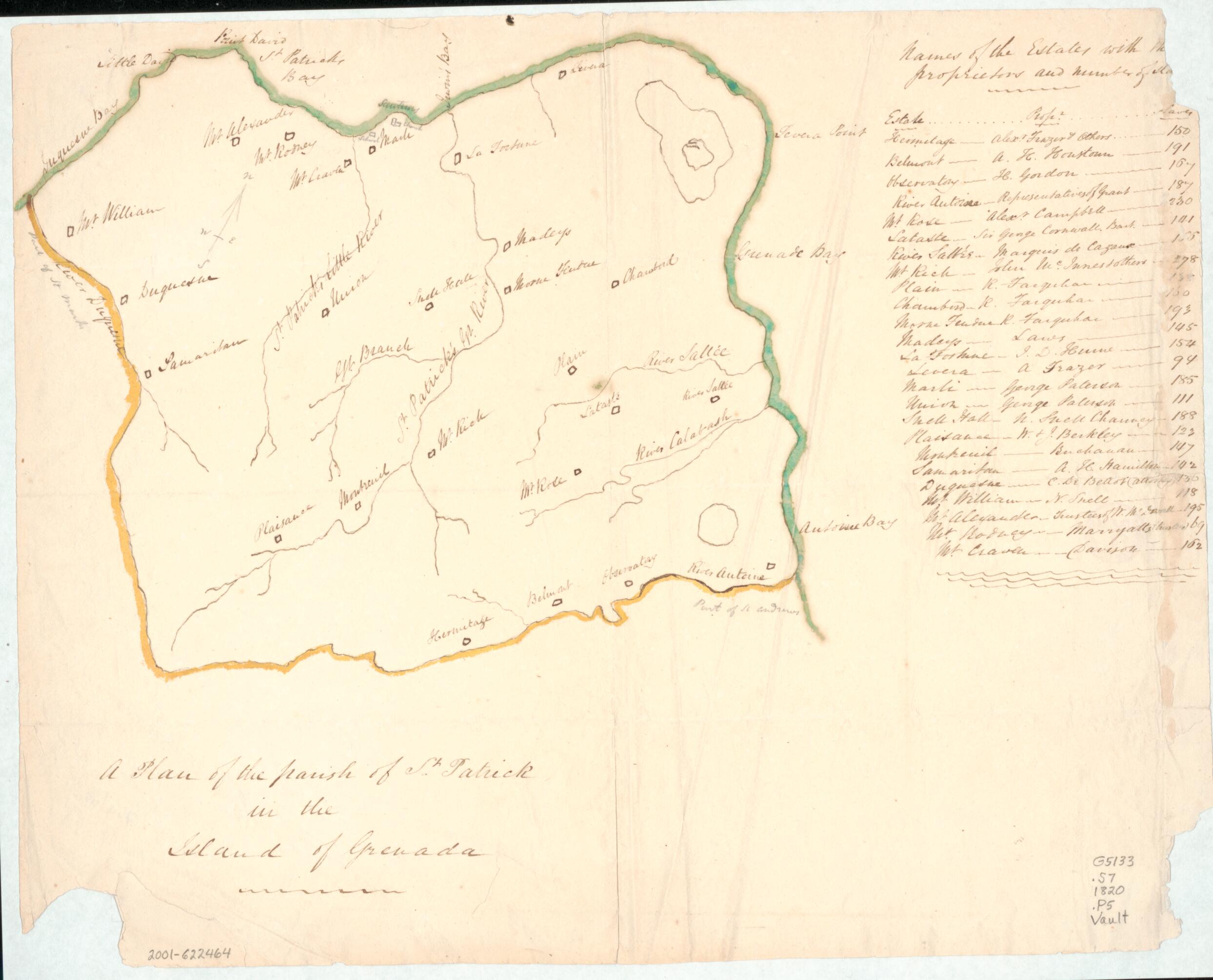This old map of A Plan of the Parish of St. Patrick In the Island of Grenada from 1820 was created by in 1820