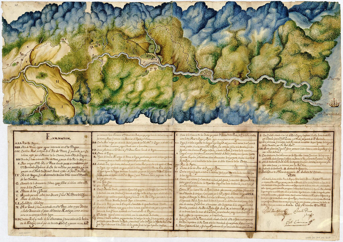 This old map of Manuscript Map of Dagua River Region, Colombia from 1764 was created by in 1764
