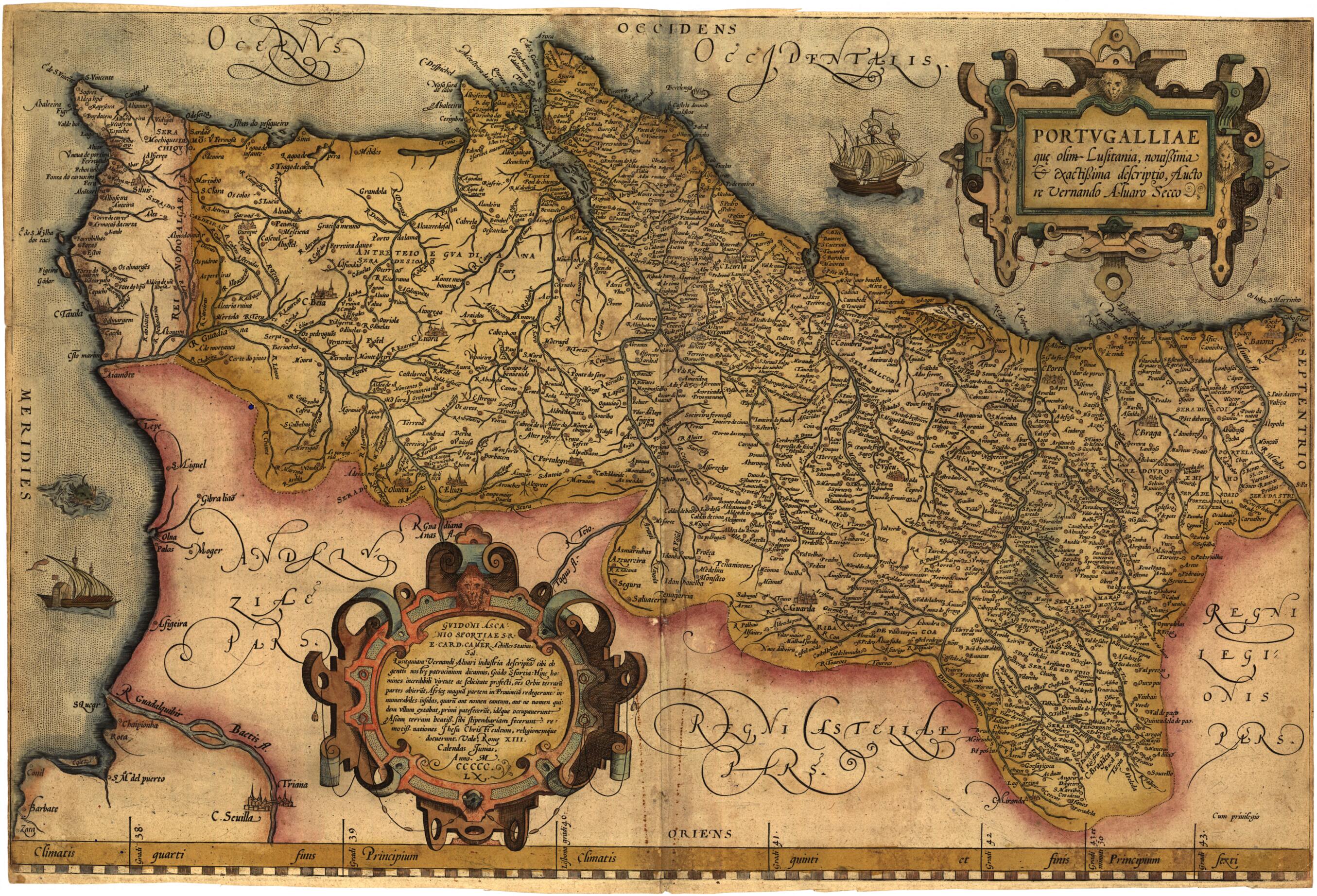 This old map of Portugalliae : Que Olim Lusitania, Nouissima & Exactissima Descriptio from 1560 was created by Abraham Ortelius, Fernando Alvares Seco in 1560