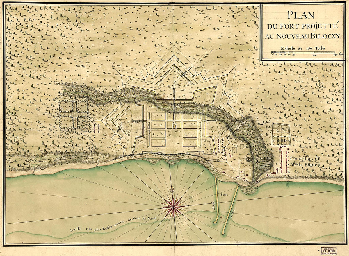Plan Du Fort Projetteʾ Au Nouveau Bilocxy 1721 by Relic Map Company