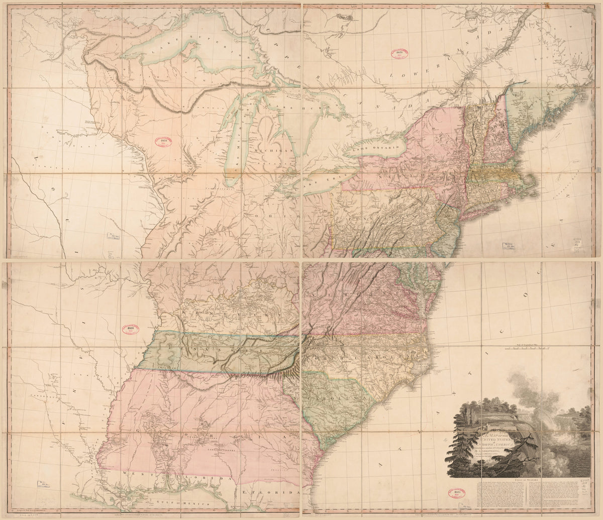 A Map of the United States of North America in 1811 by Relic Map Company