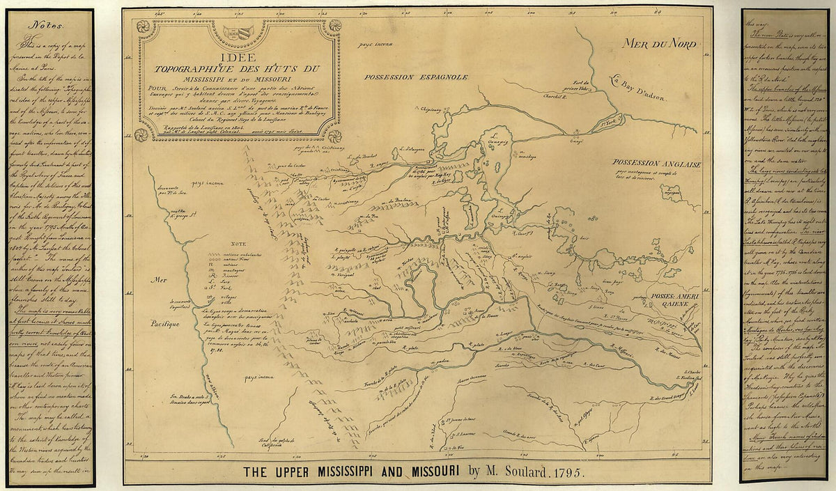 The Upper Mississippi and Missouri (Idee Topographique Des Hauts De Mississipi Et Du Missouri) 1850 by Relic Map Company