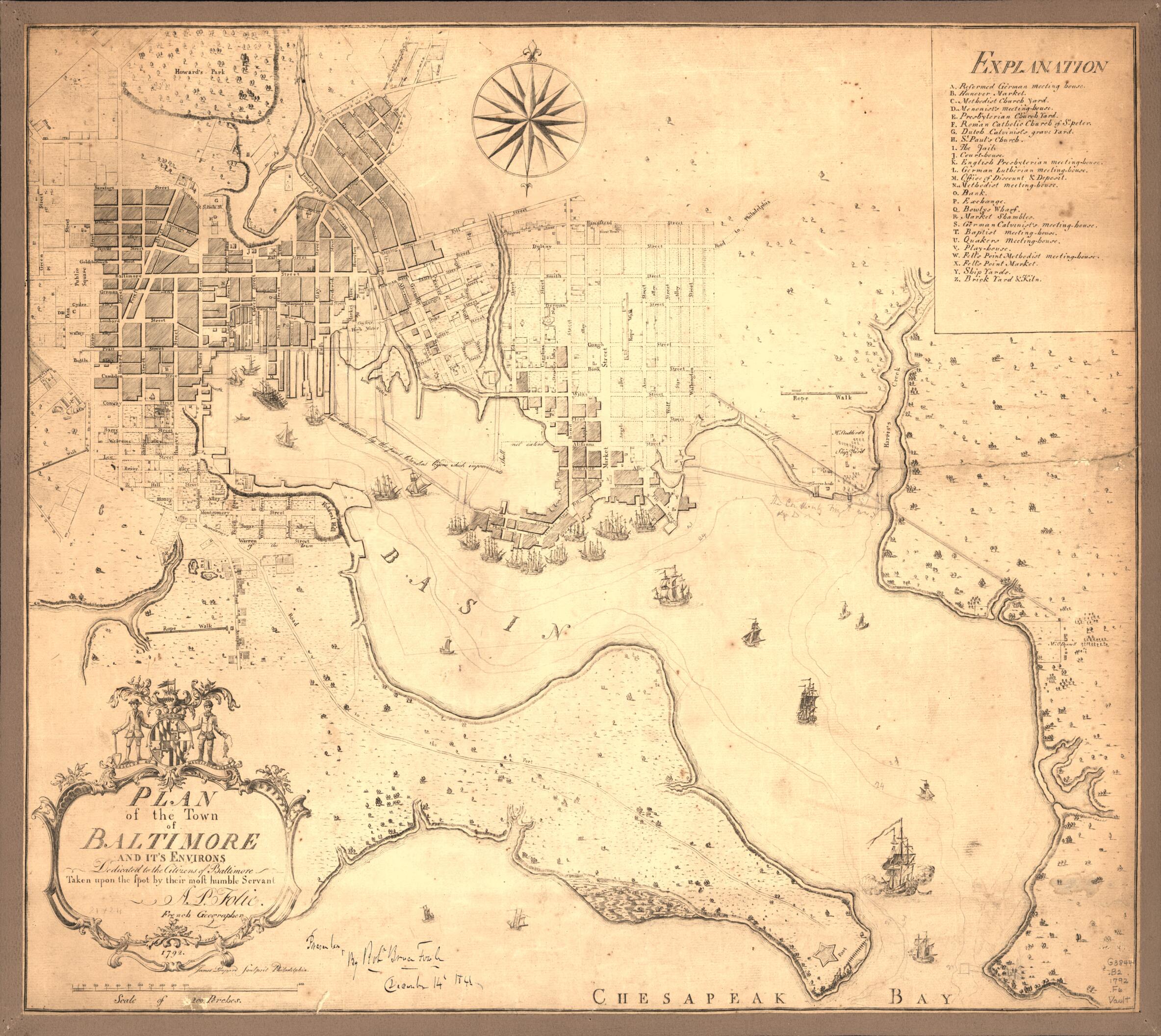 This old map of Plan of the Town of Baltimore and It&