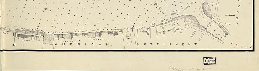 This old map of Plan of Shanghai Harbour from 1875 was created by A. M. Bisbee, W. F. Stevenson in 1875