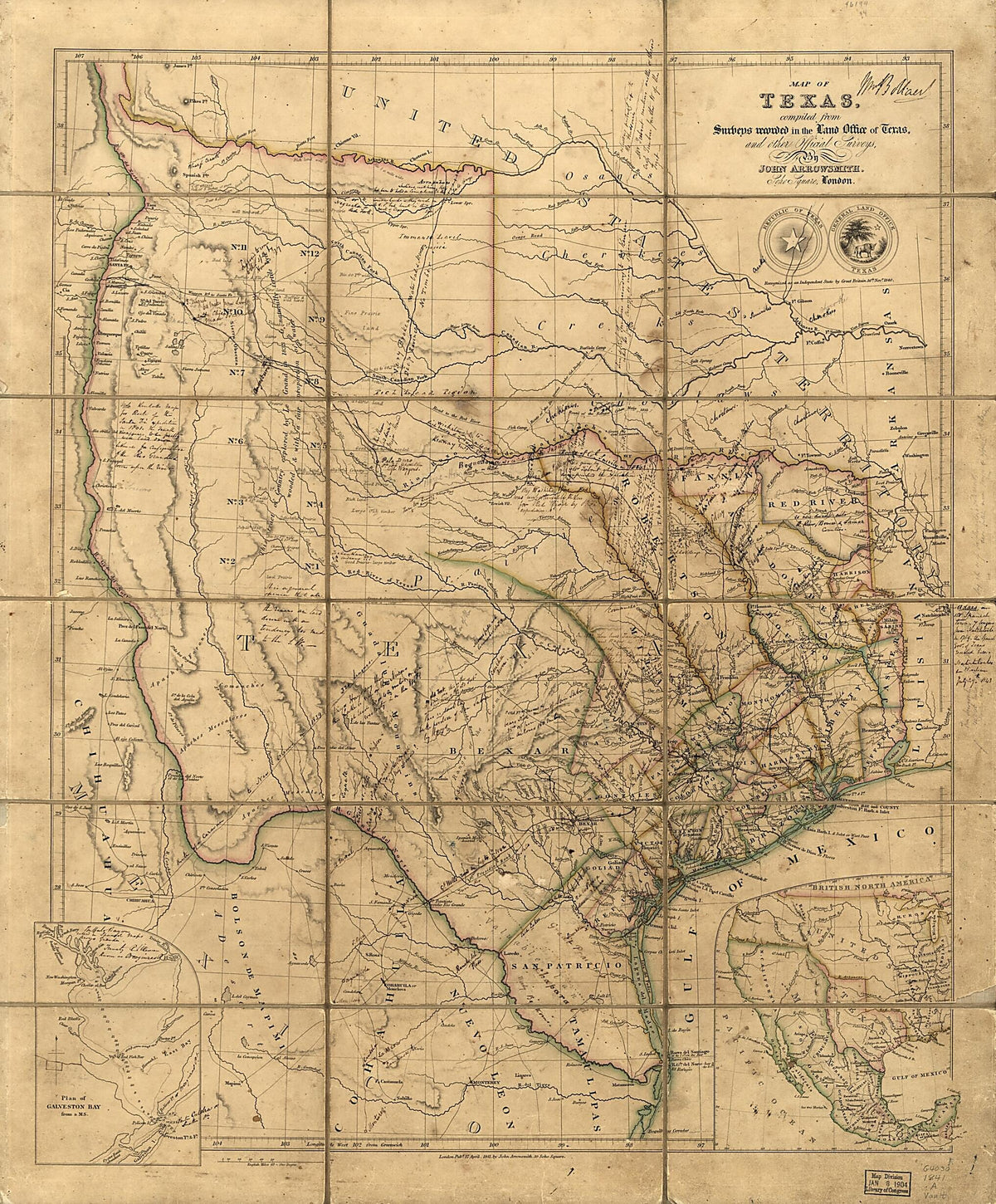 Map of Texas 1841 by Relic Map Company