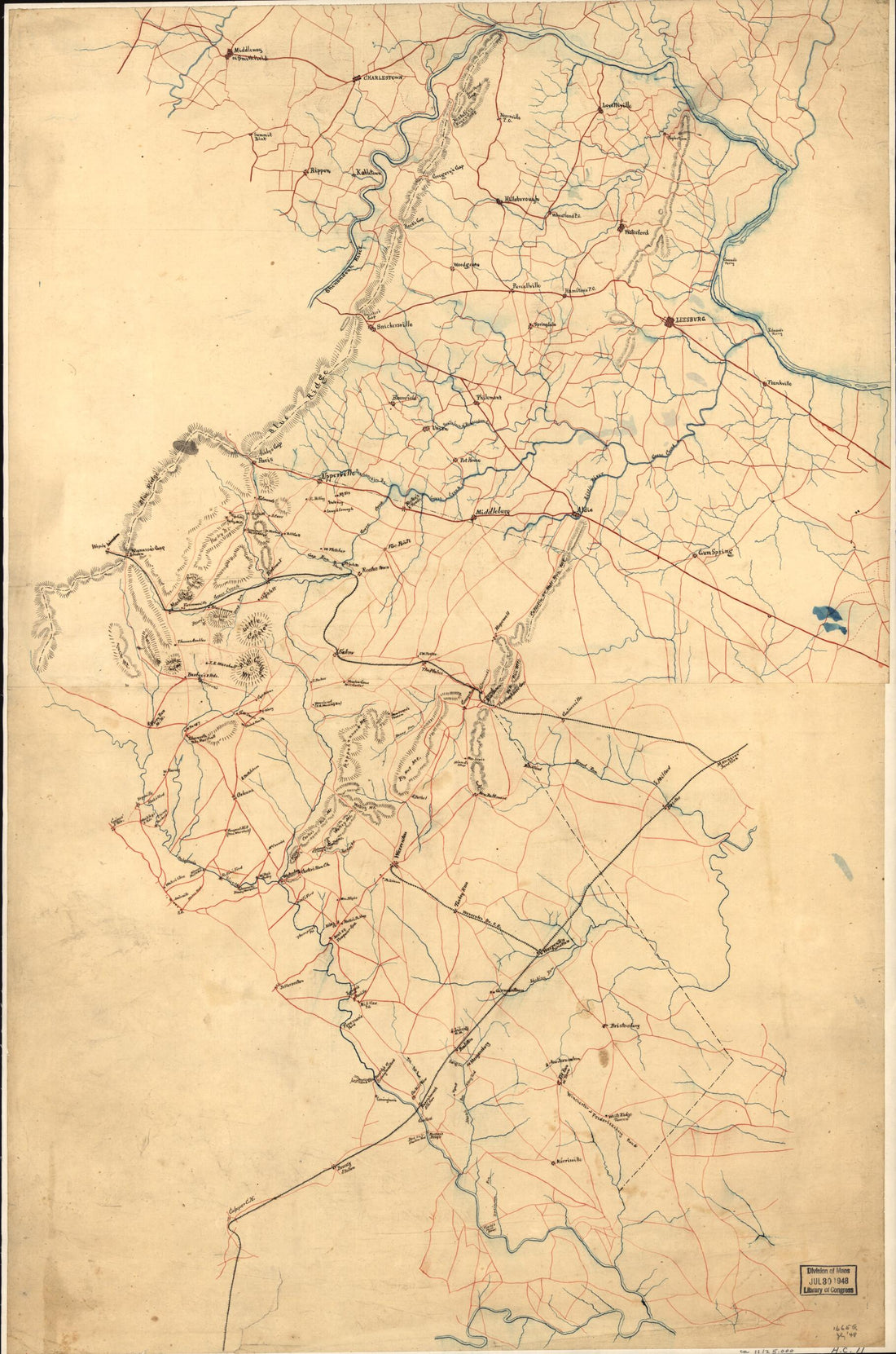 This old map of Preliminary Map of Northern Virginia Embracing Portions of Loudoun, Fauquier, Prince William, and Culpeper Counties from 1860 was created by in 1860