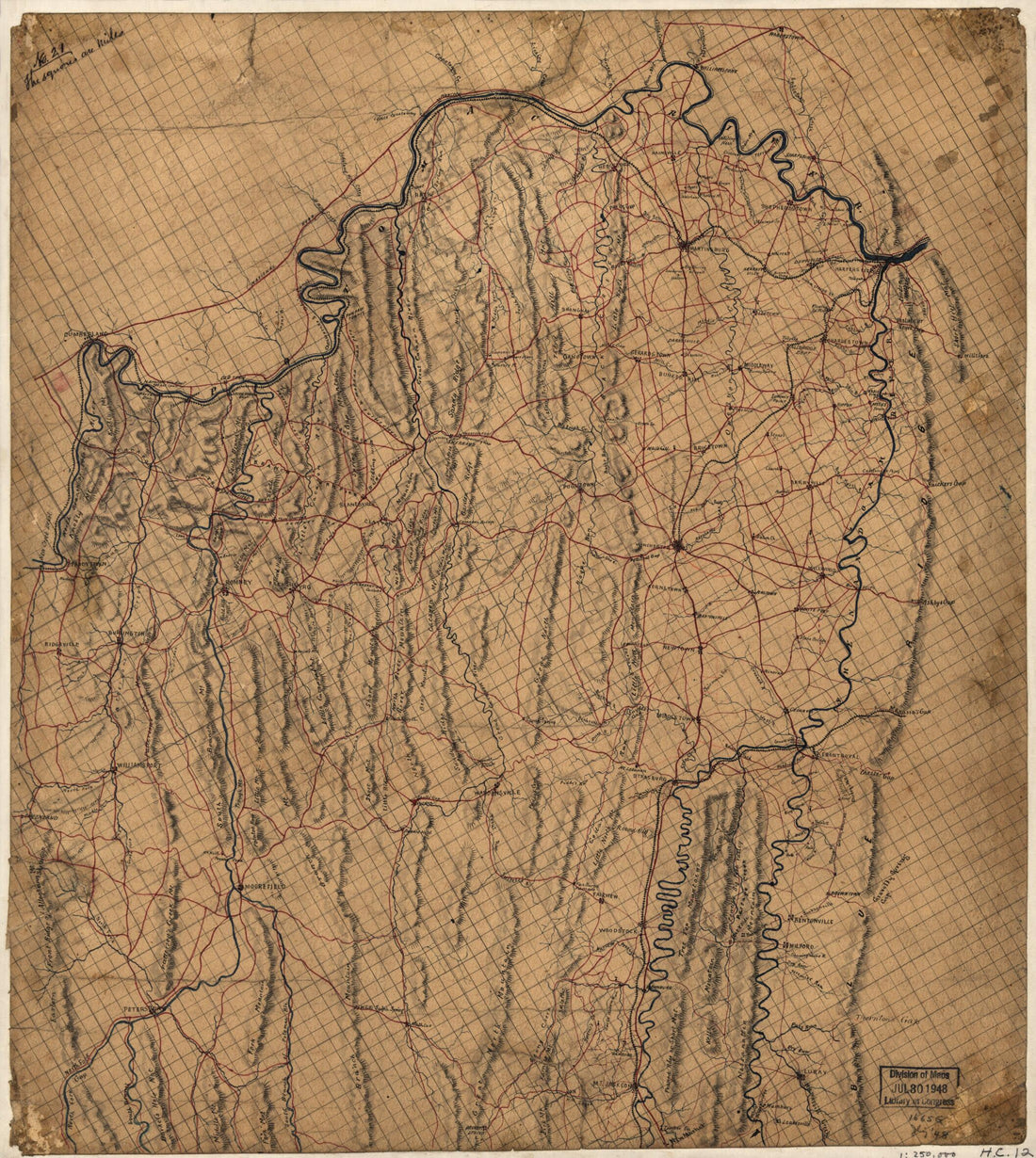 This old map of Map of the Northern Part of Virginia and West Virginia, Between the Blue Ridge and the Alleghany Front, South of the Potomac River and North of New Market from 1860 was created by in 1860