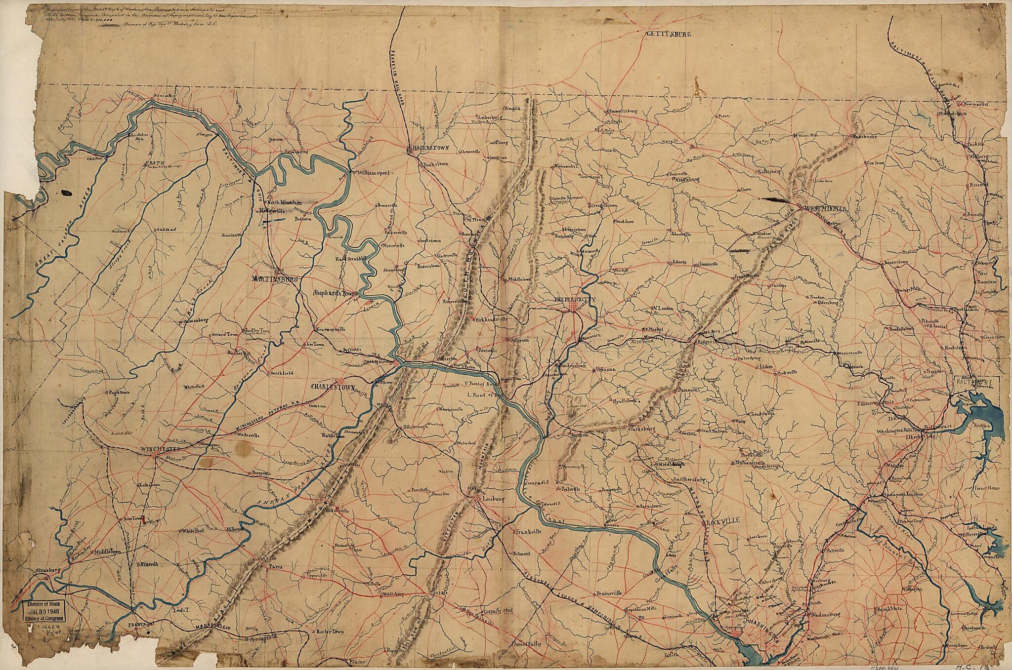 This old map of Part of Map of Portions of the Milit&