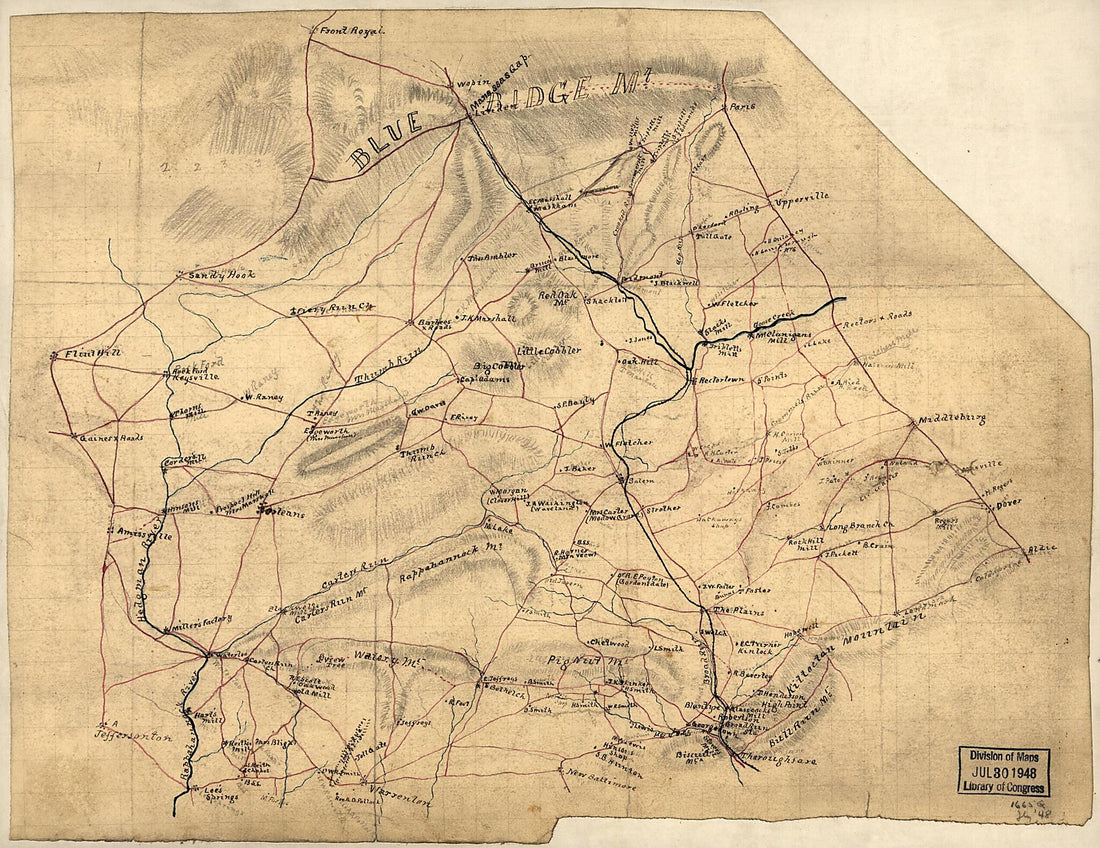 This old map of Map of Fauquier County, Va. from 1860 was created by in 1860