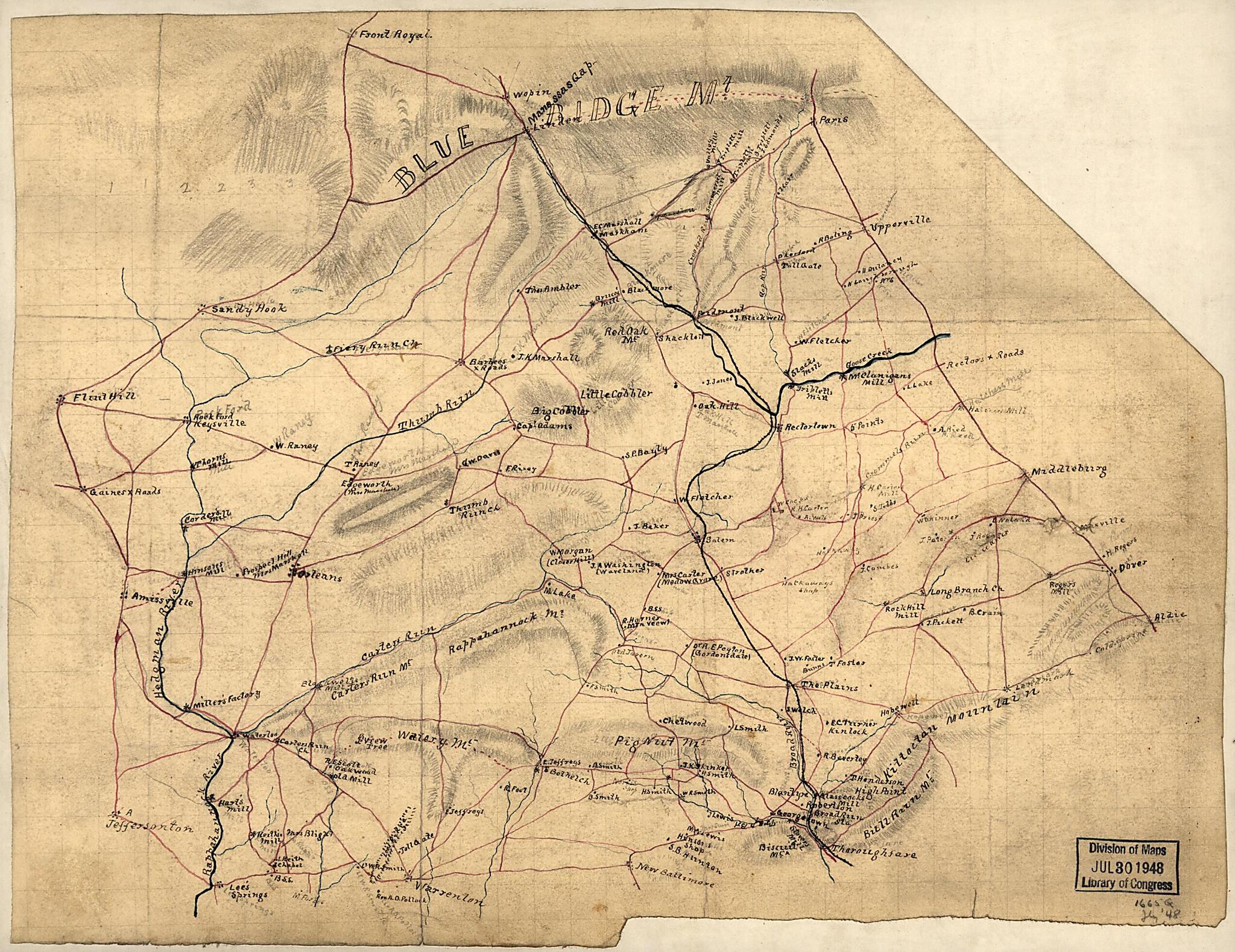 This old map of Map of Fauquier County, Va. from 1860 was created by in 1860