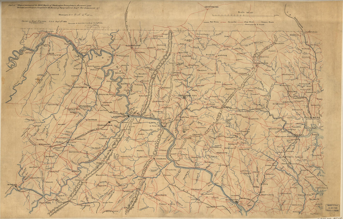 This old map of Part of Map of Portions of the Milit&