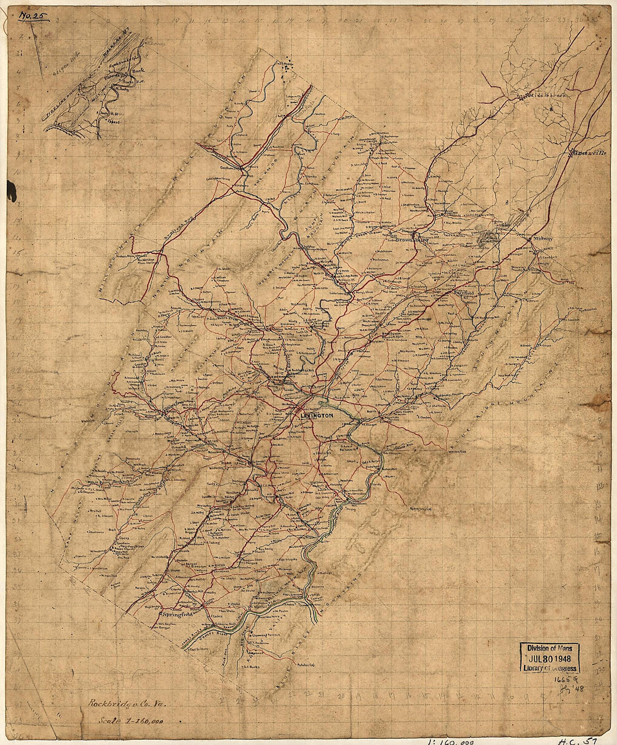 Rockbridge County, Va. (Rockbridge County, Virginia) 1860 by Relic Map Company
