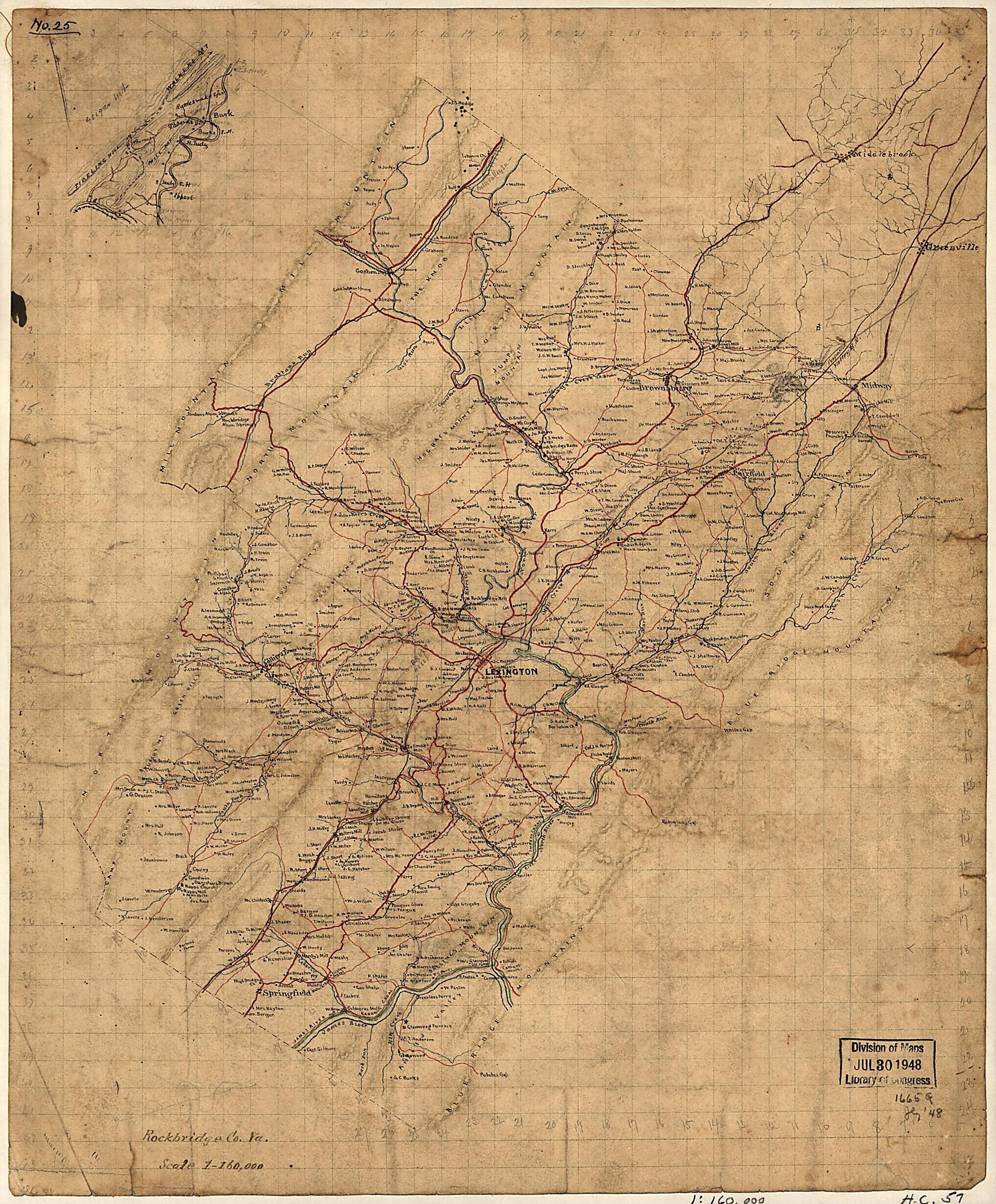 Rockbridge County, Va. (Rockbridge County, Virginia) 1860 by Relic Map Company