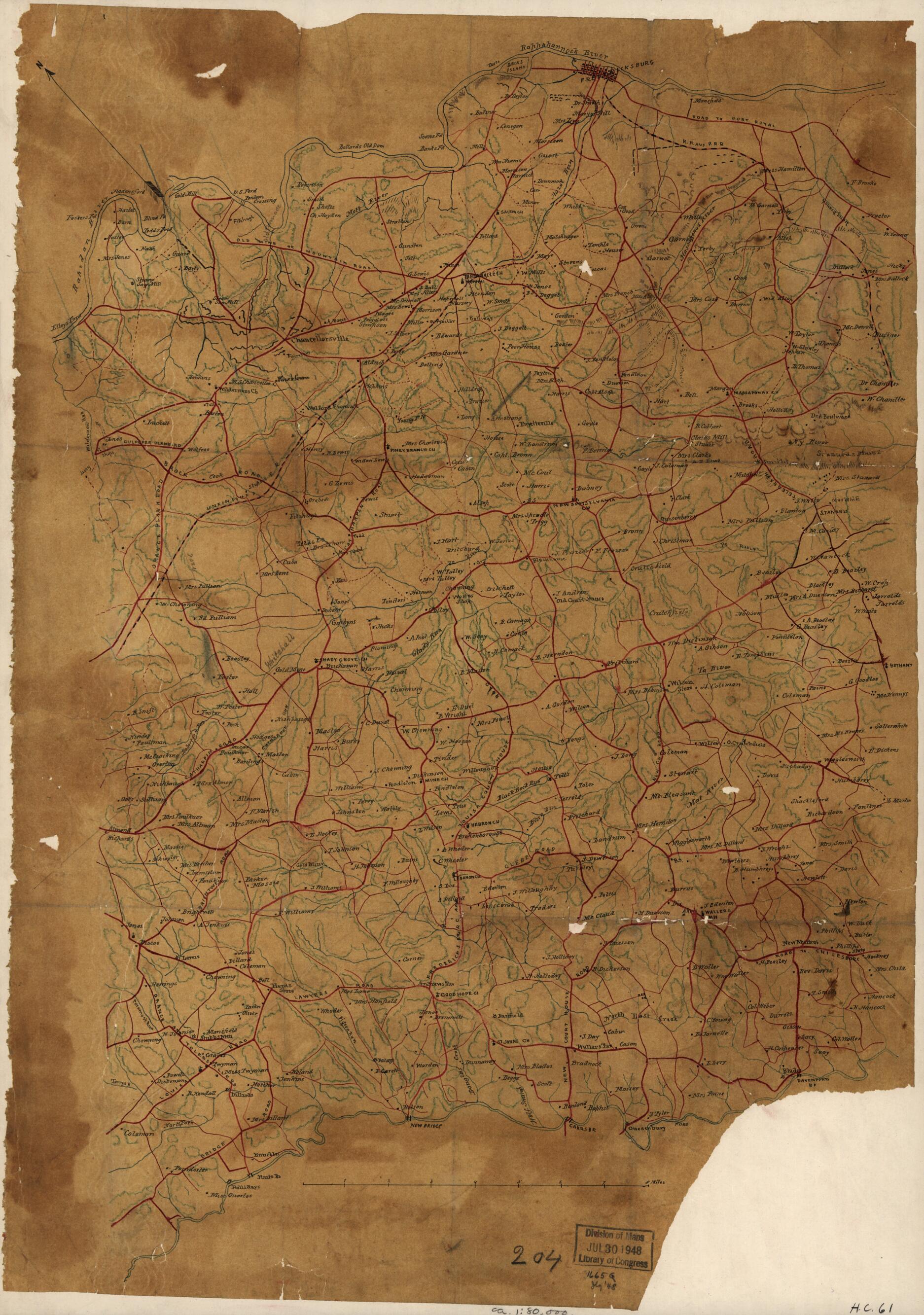 This old map of Map of Spotsylvania County, Va. from 1860 was created by in 1860