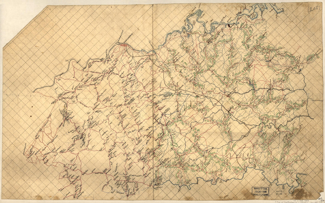 This old map of Map of Spotsylvania and Caroline Counties, Virginia from 1860 was created by in 1860