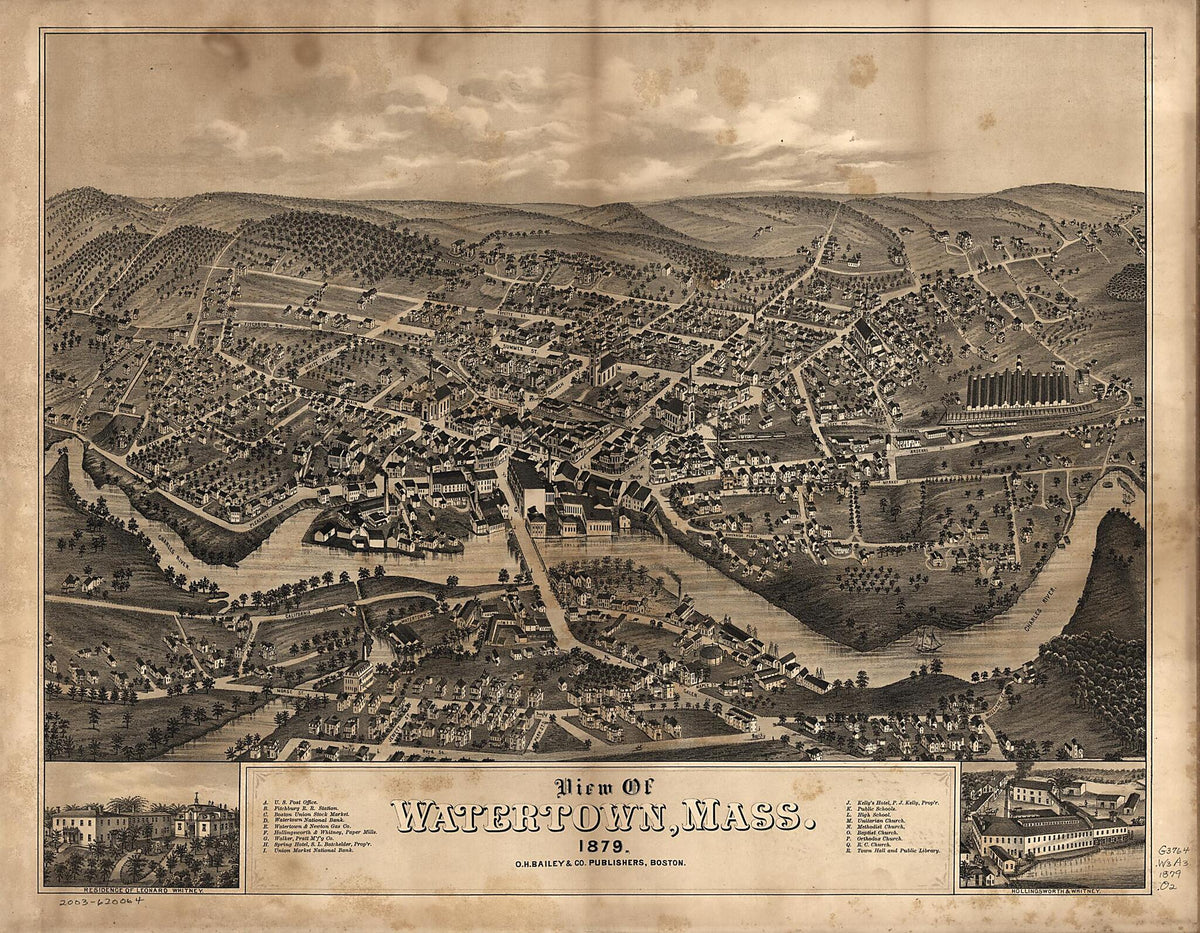 View of Watertown, Massachusetts, 1879 by Relic Map Company