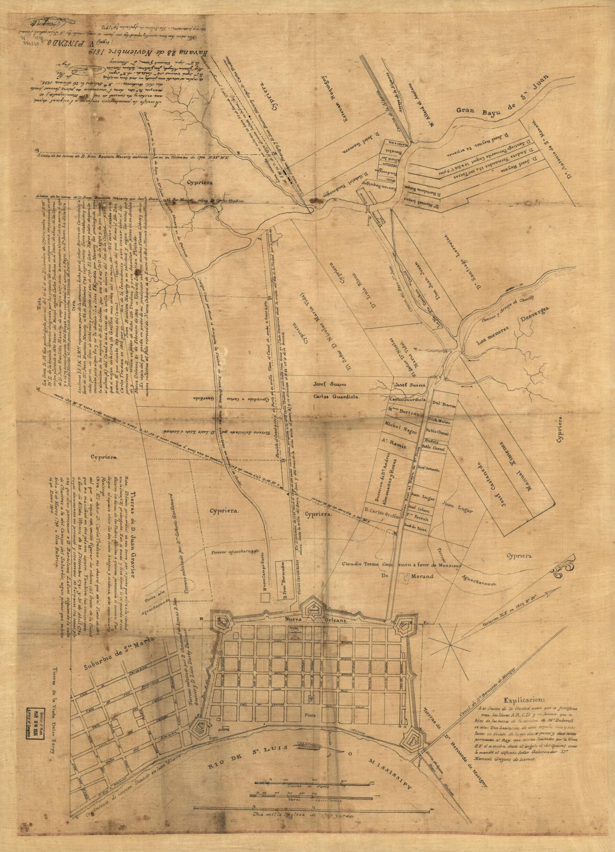 Map of New Orleans and Vicinity 1819 by Relic Map Company