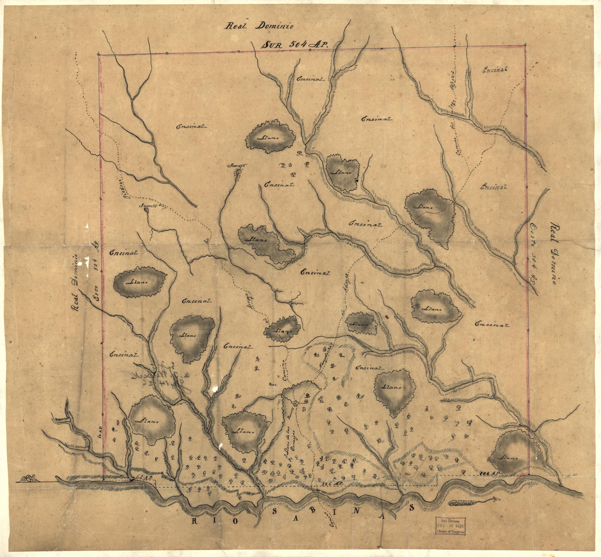 This old map of Map of Las Ormigas Grant, Sabine and DeSoto Parishes, Louisiana from 1800 was created by in 1800