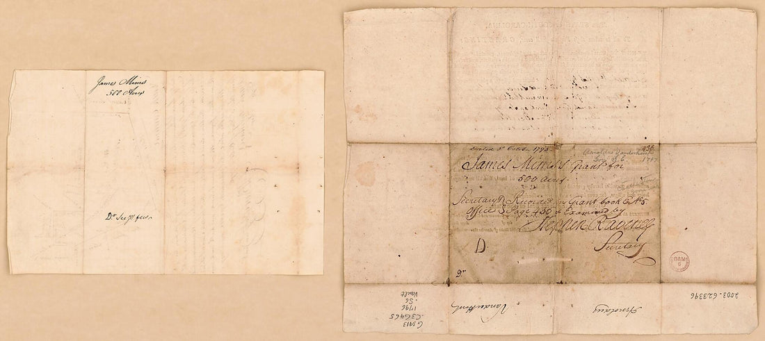 This old map of Plat of Land Grant Survey In South Carolina, Accompanied by Deed of Grant from 1796 was created by South Carolina in 1796
