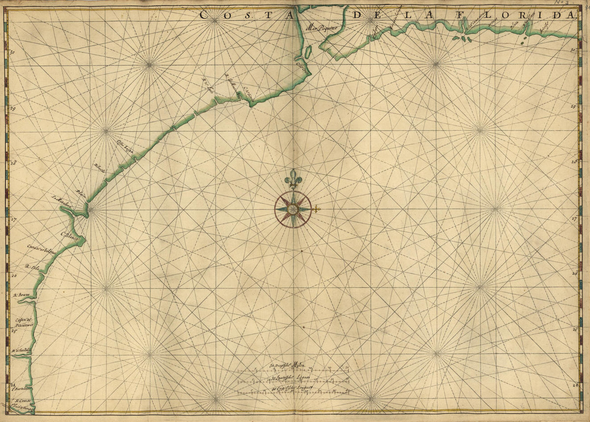 Map of the Gulf Coast from Florida to Mexico 1639 by Relic Map Company