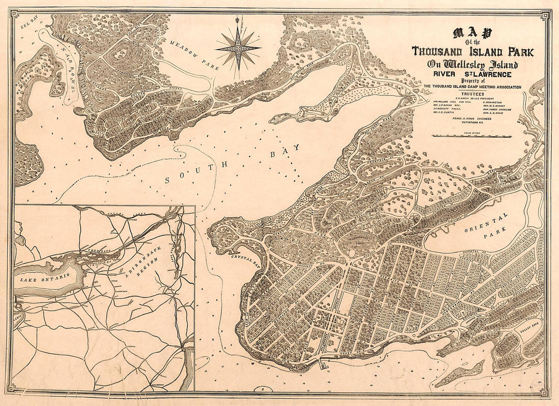 This old map of Map of the Thousand Island Park On Wellesley Island, River S&
