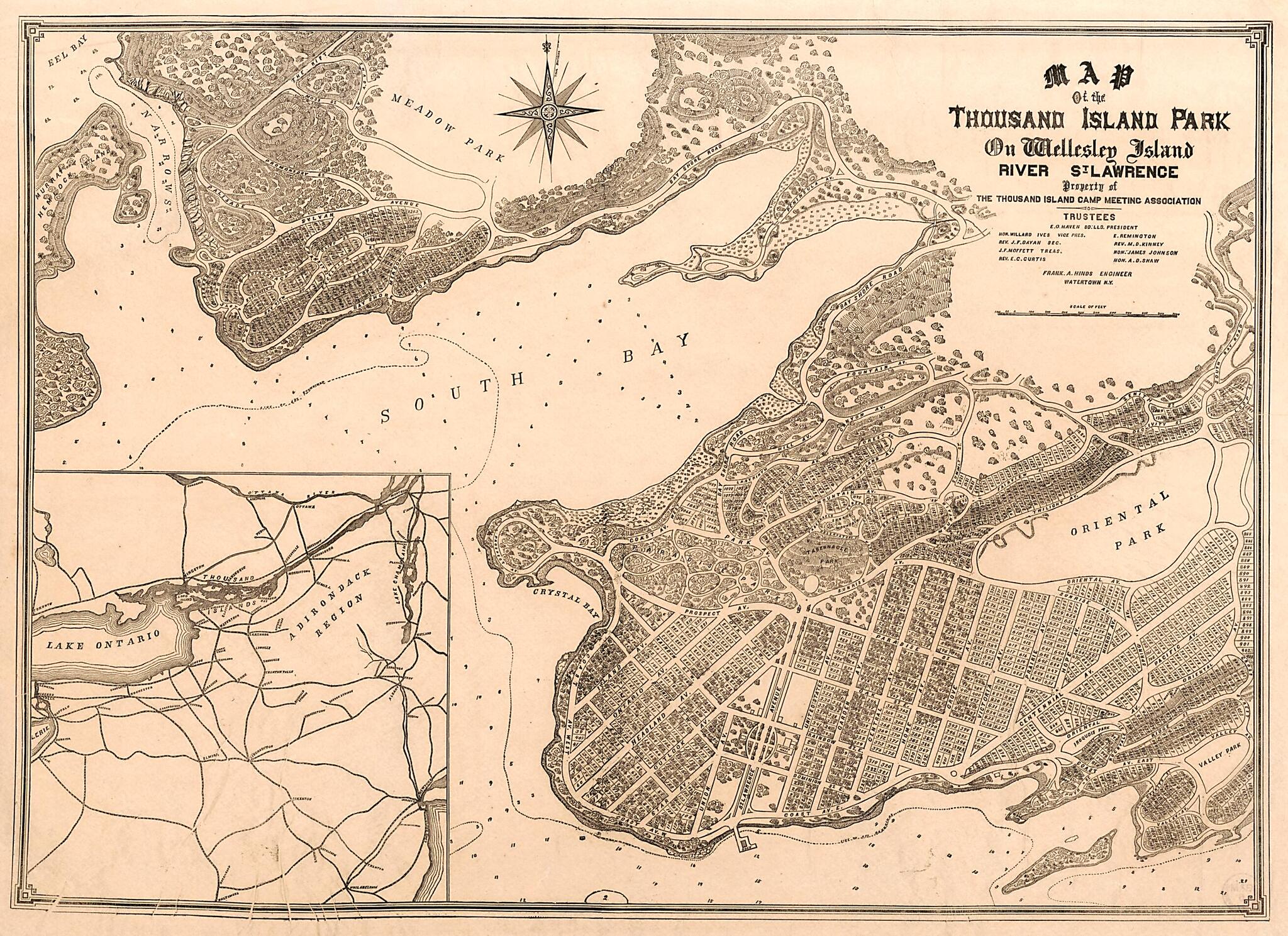 This old map of Map of the Thousand Island Park On Wellesley Island, River S&