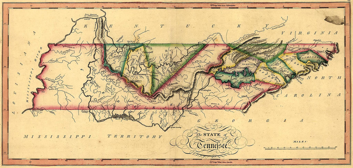The State of Tennessee 1810 by Relic Map Company
