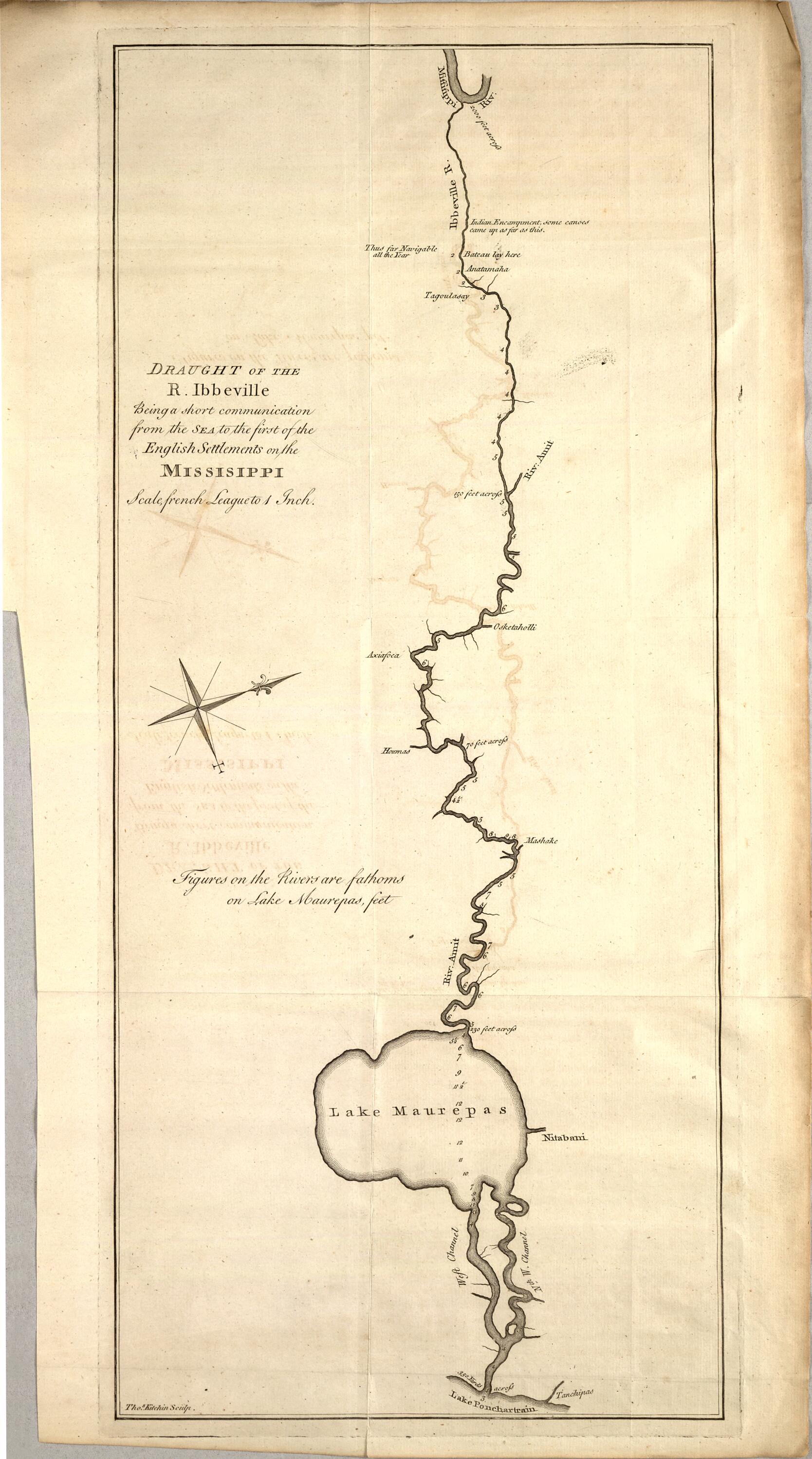 This old map of Draught of the R. Ibbeville from 1770 was created by Philip Pittman in 1770