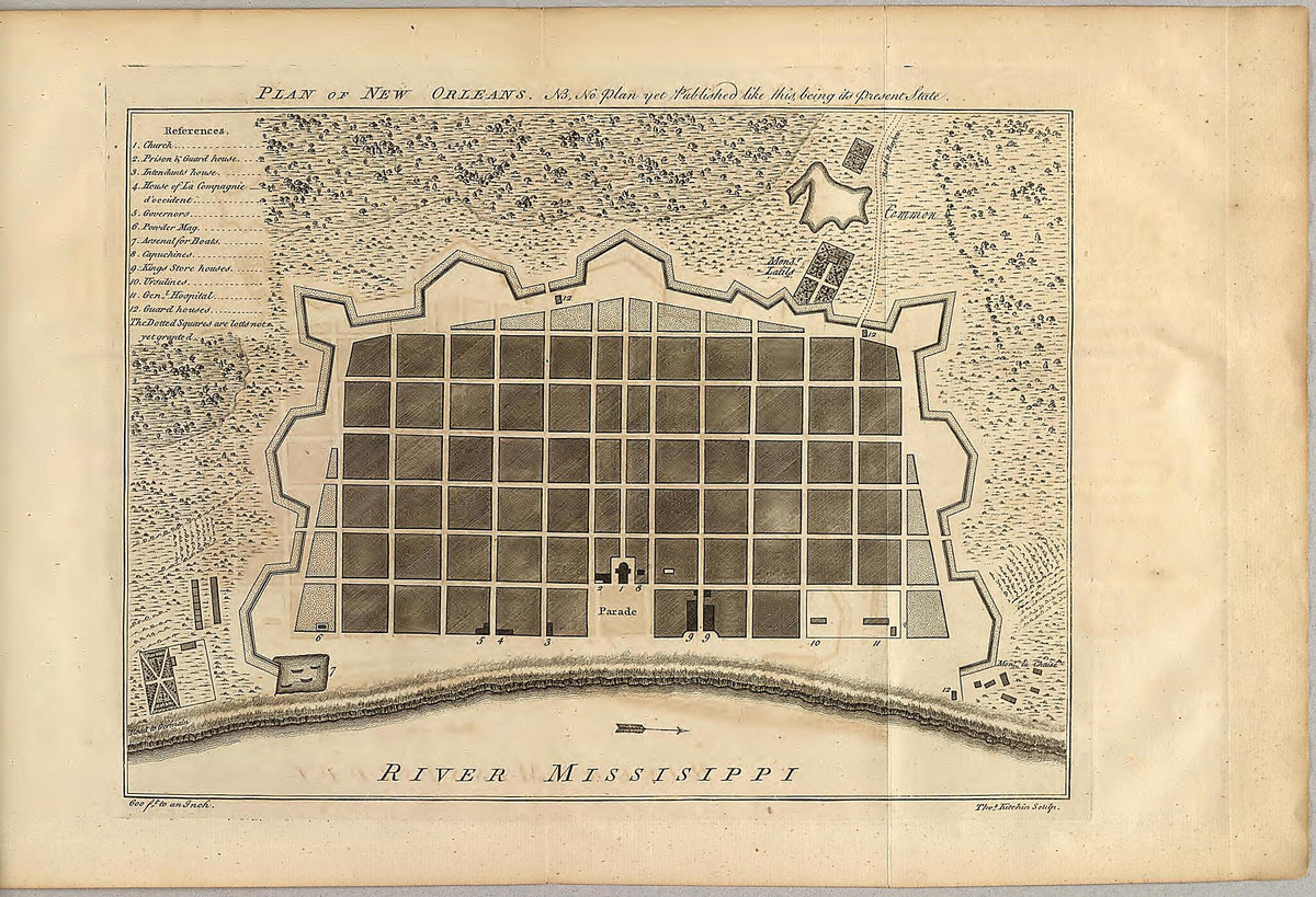 Plan of New Orleans 1770 by Relic Map Company