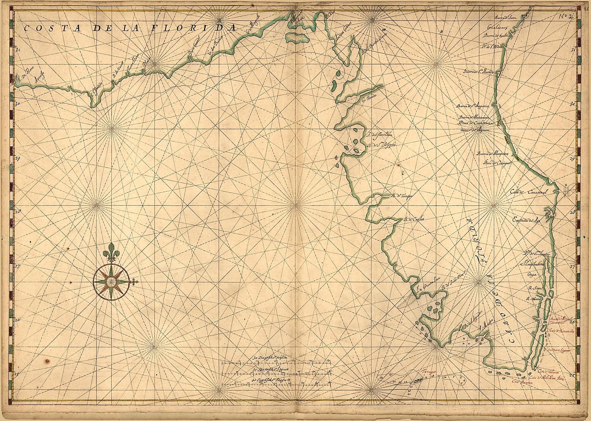 This old map of Map of the Peninsula of Florida from 1639 was created by Joan Vinckeboons in 1639