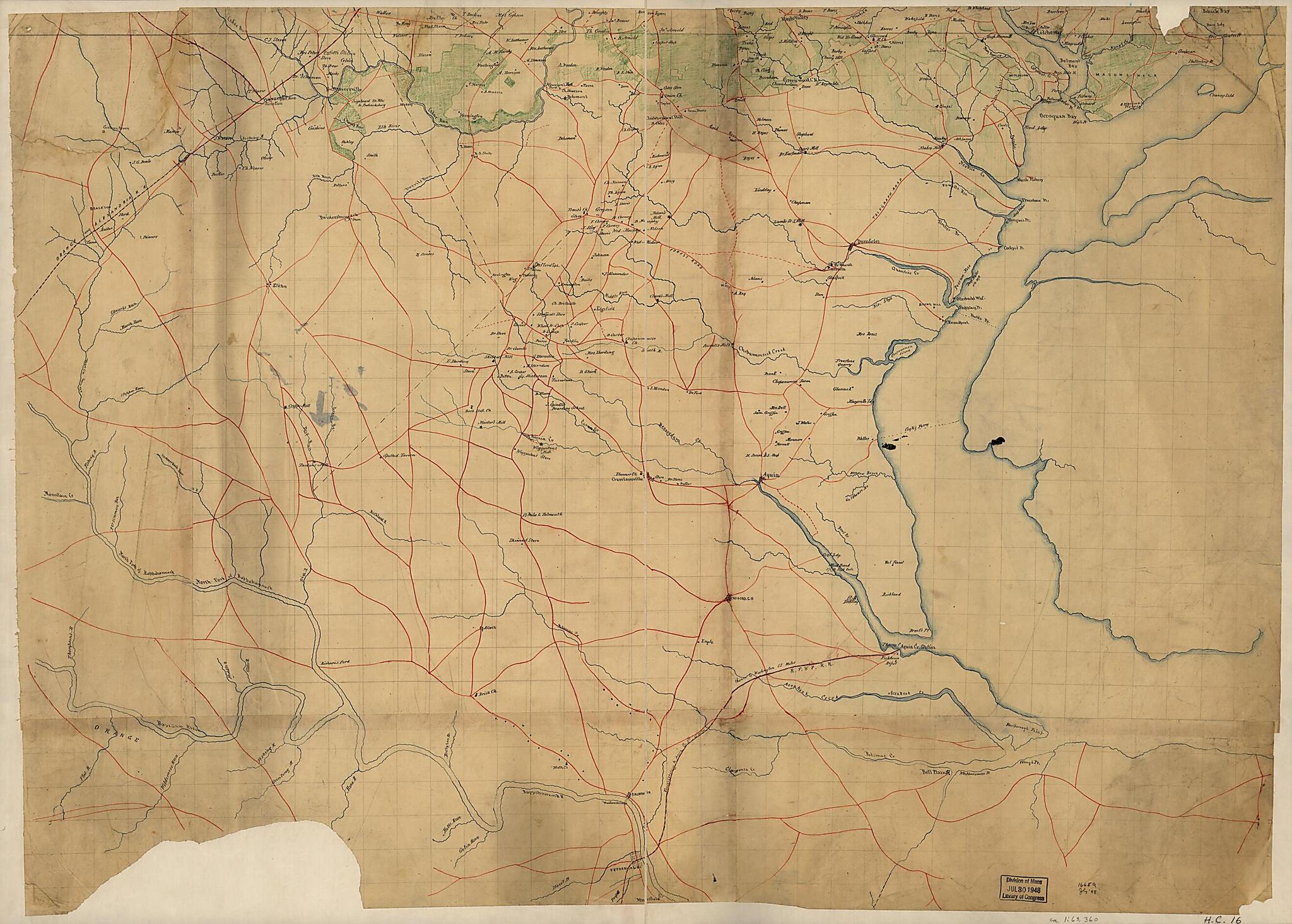 This old map of Preliminary Map of Northeastern Virginia Embracing Portions of Prince William, Stafford, and Fauquier Counties from 1860 was created by in 1860