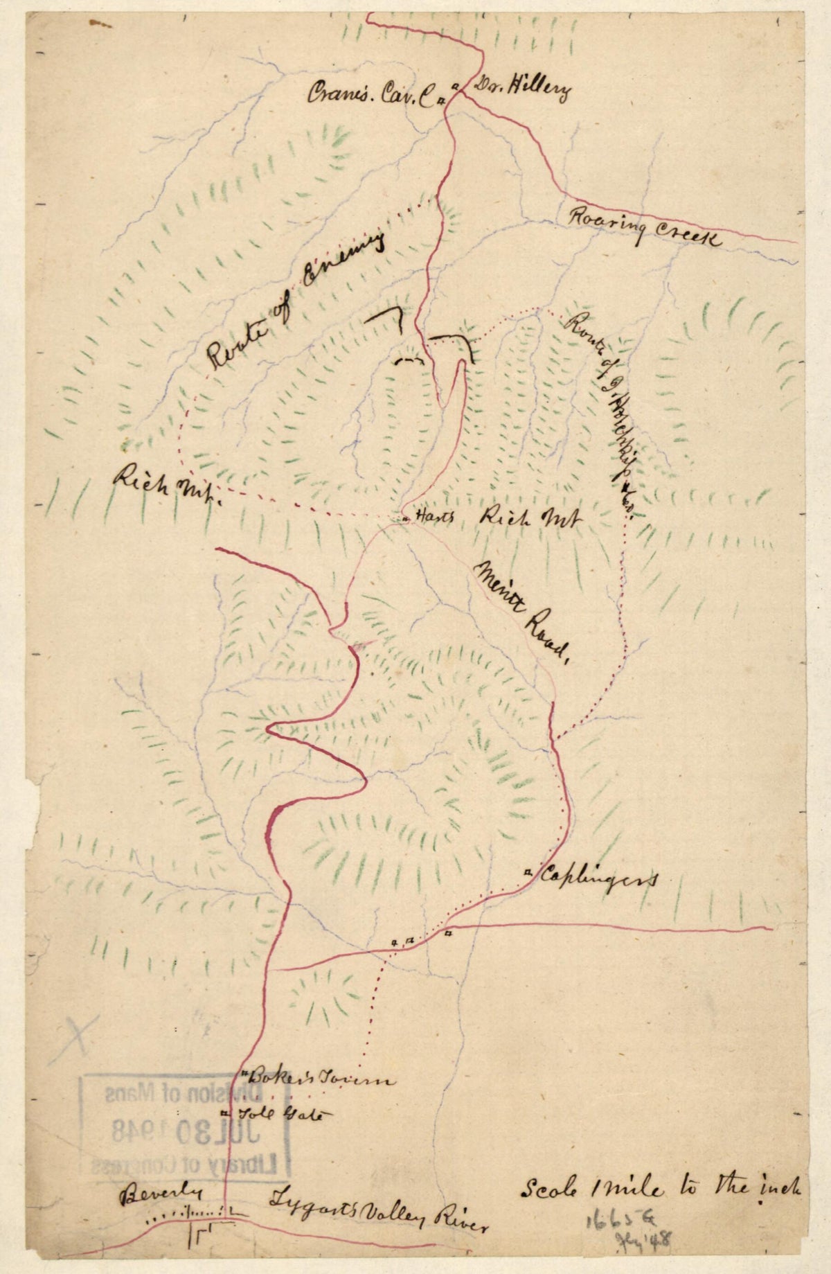 Rich Mountain (Randolph County), 1861 by Relic Map Company