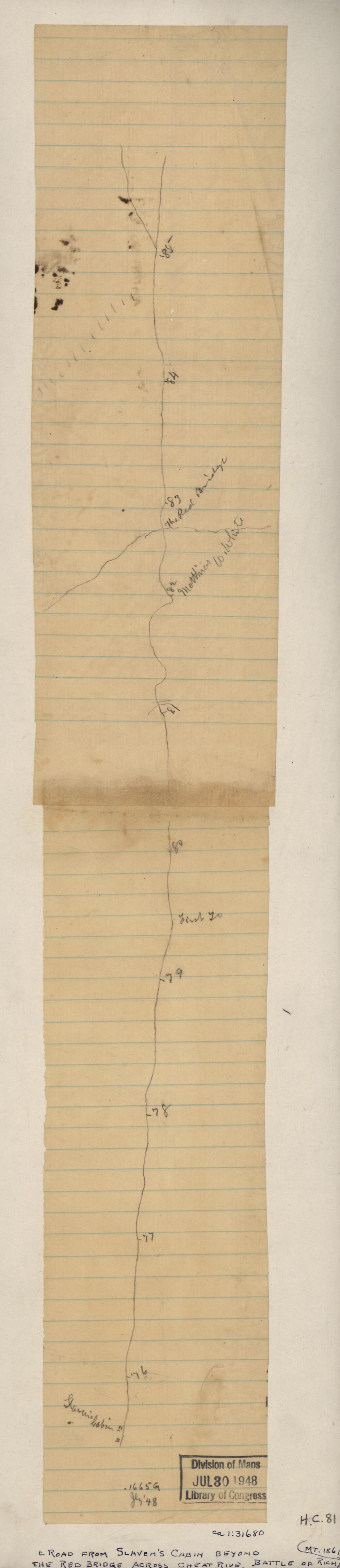 Randolph County, Rich Mountain Region, West Virginia 1861 by Relic Map Company