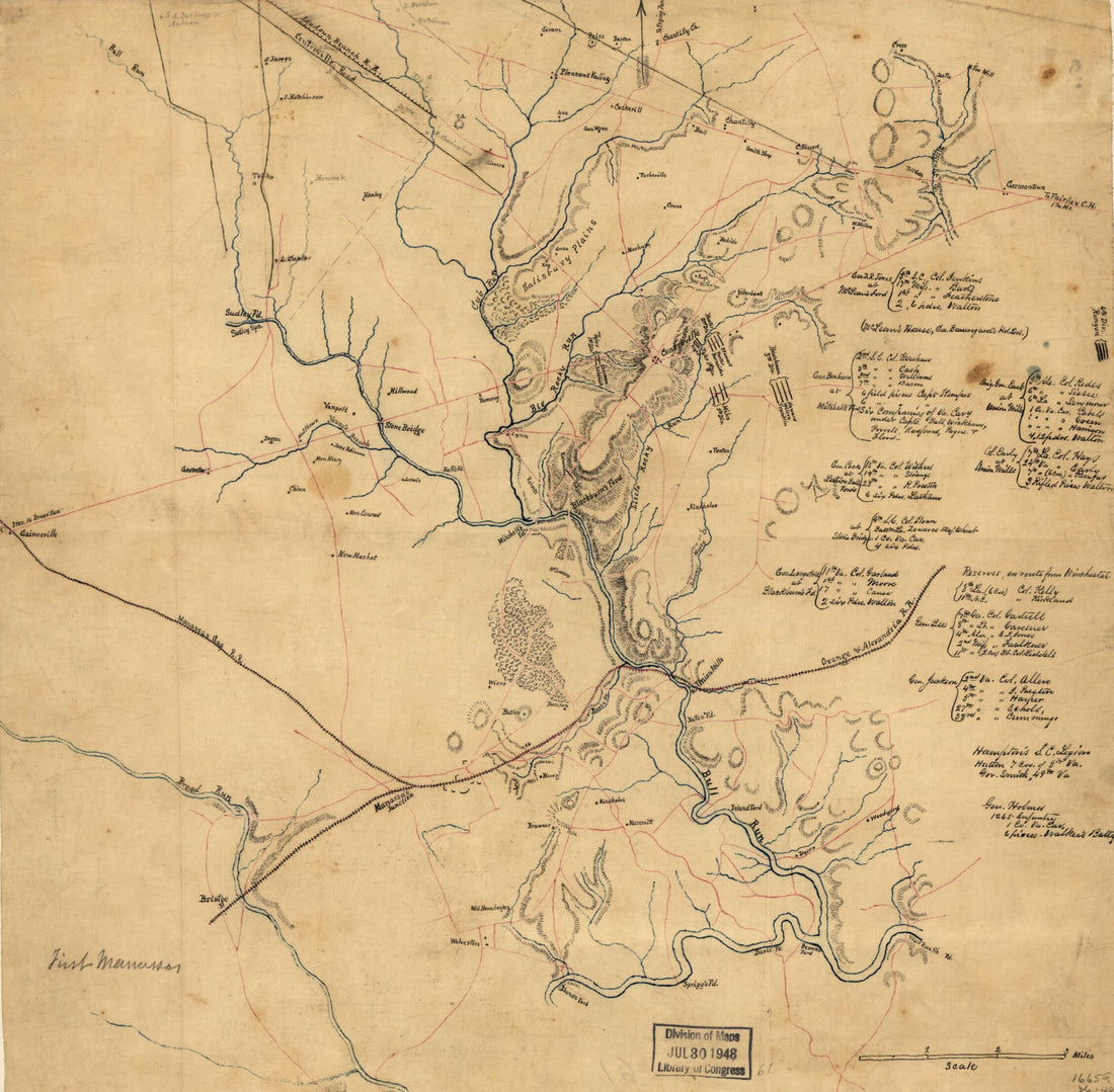 This old map of First Manassas from 1861 was created by in 1861