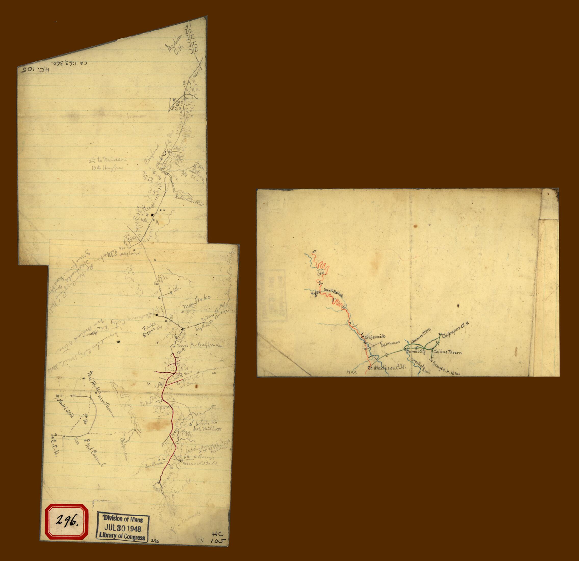 Sketch of the Road from Madison Northward to Dulaney&