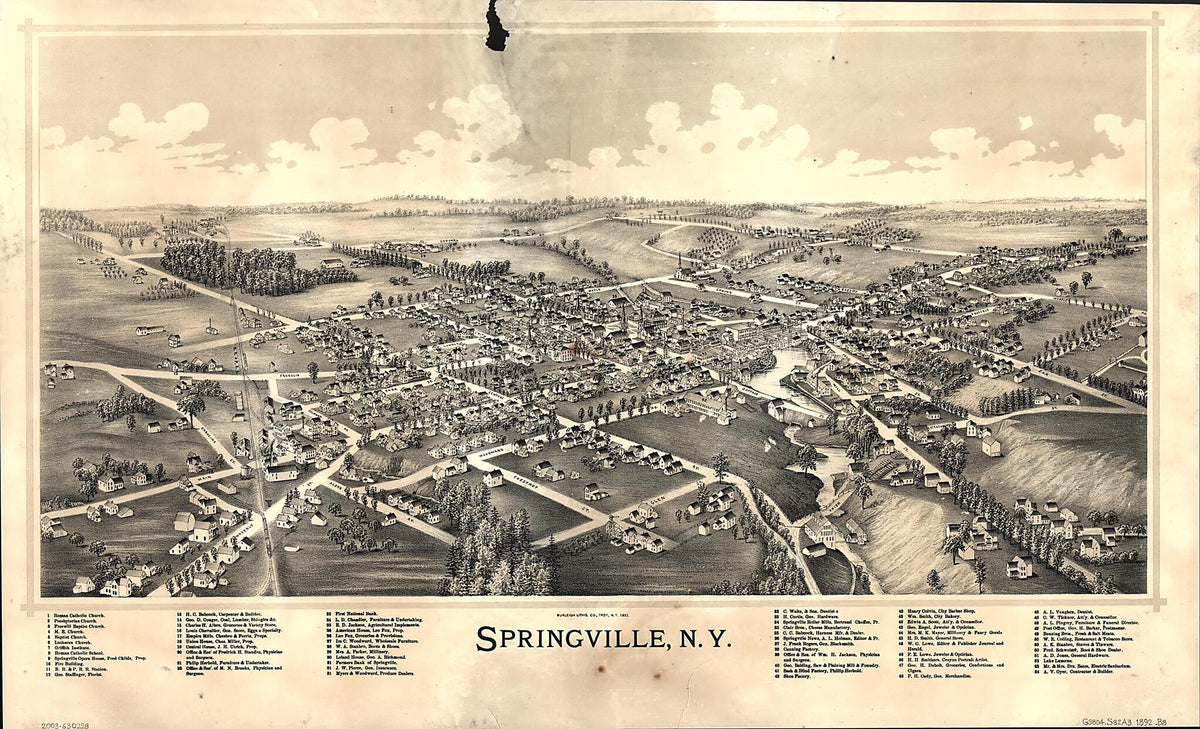 Springville, New York 1892 by Relic Map Company