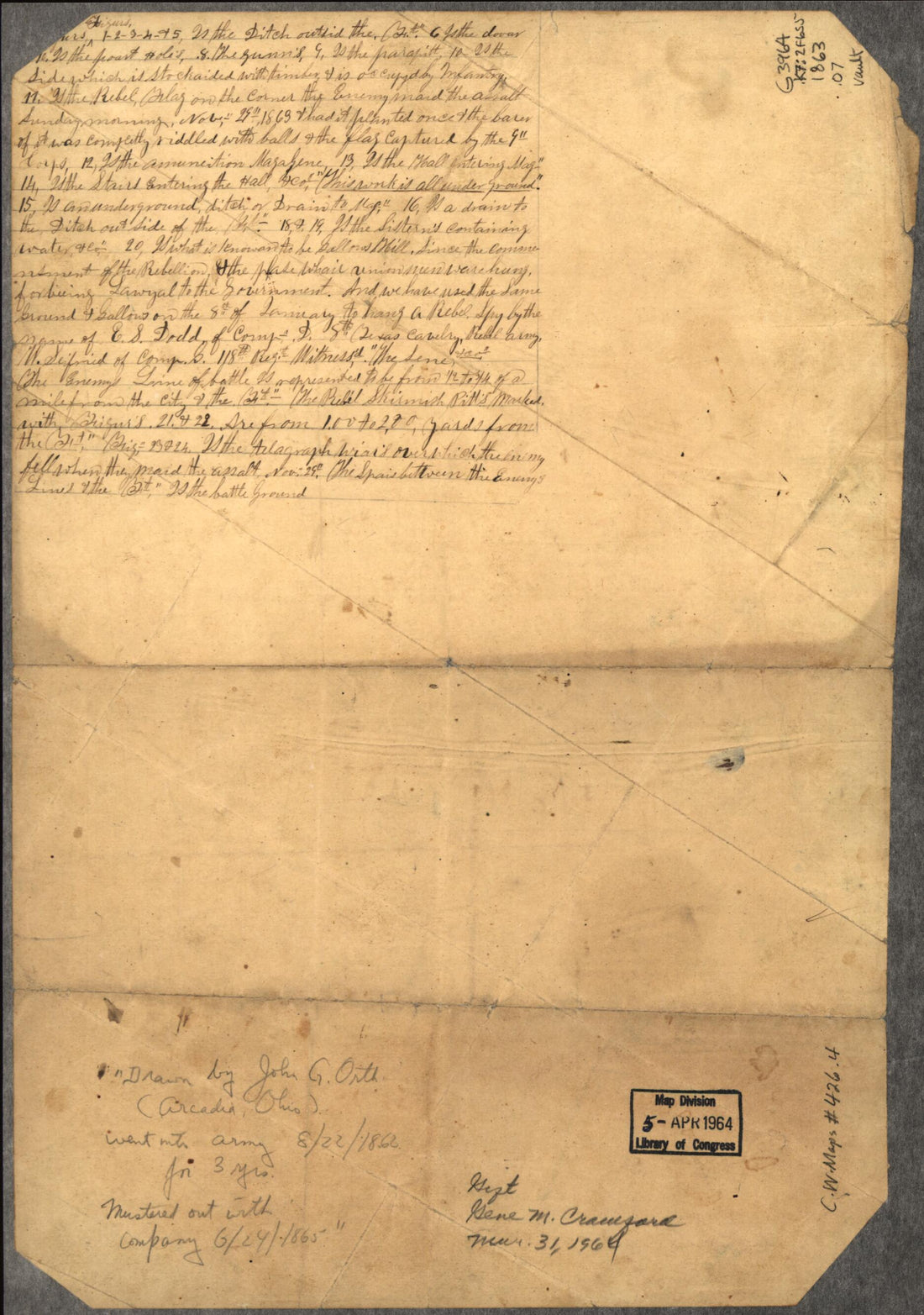 This old map of Map of Fort Sanders, Knoxville, Tennessee, Showing the Confederate Assault of Nov. 29, from 1863 was created by John G. Orth in 1863