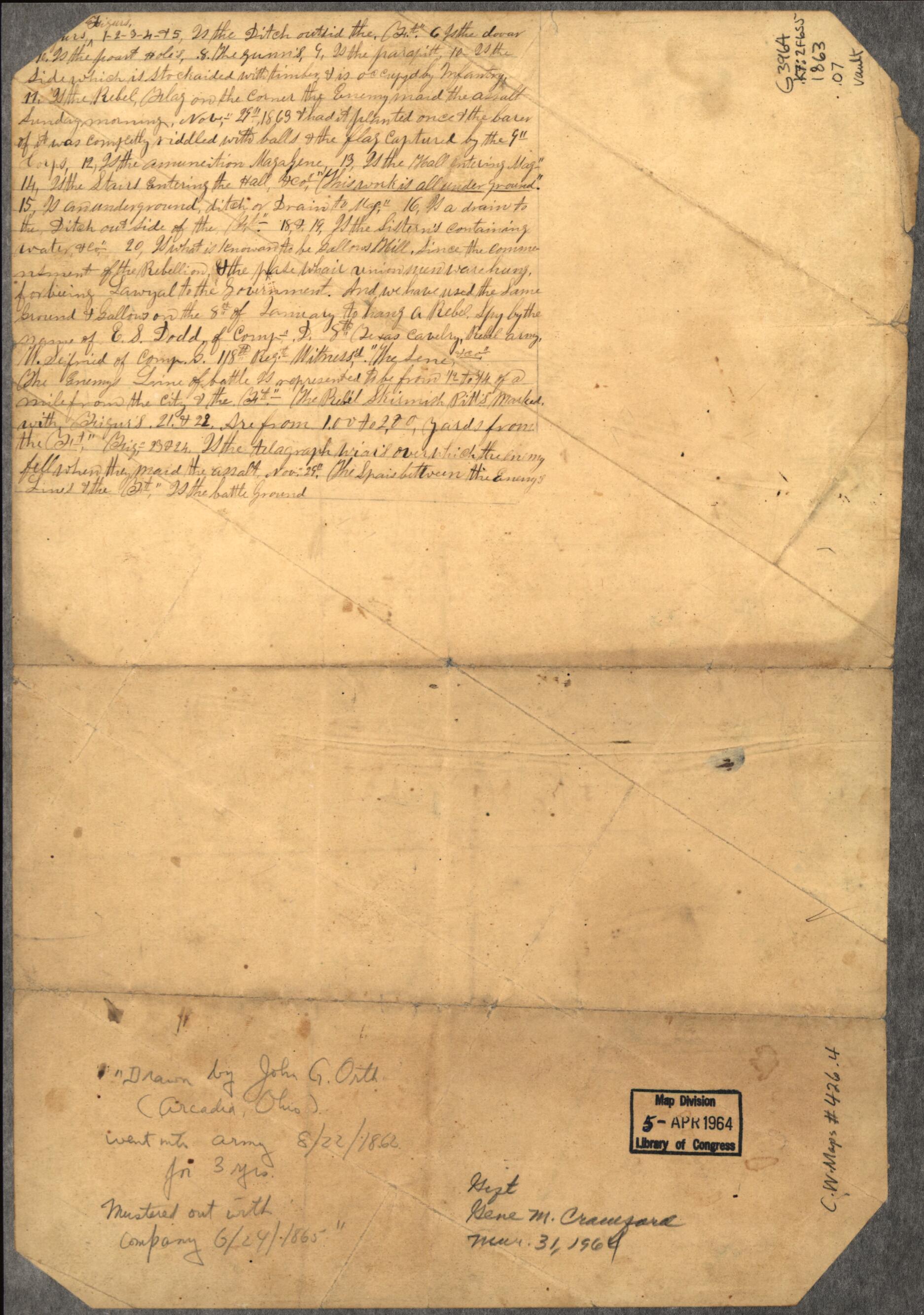 This old map of Map of Fort Sanders, Knoxville, Tennessee, Showing the Confederate Assault of Nov. 29, from 1863 was created by John G. Orth in 1863