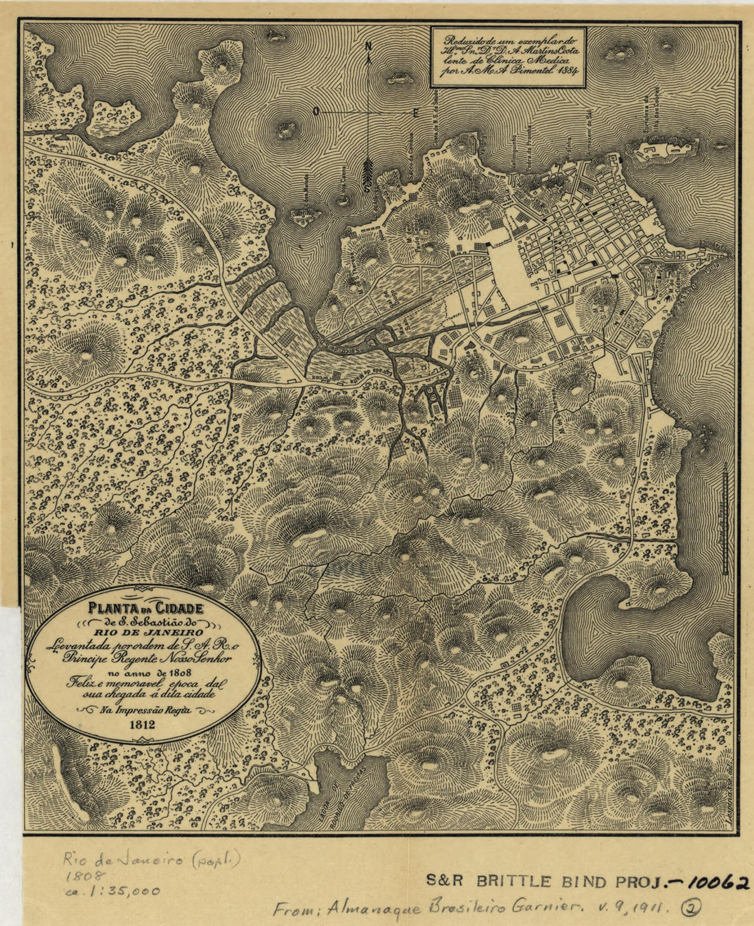 This old map of Planta Da Cidade De S. Sebastião Do Rio De Janeiro from 1808 was created by Lespinasse in 1808