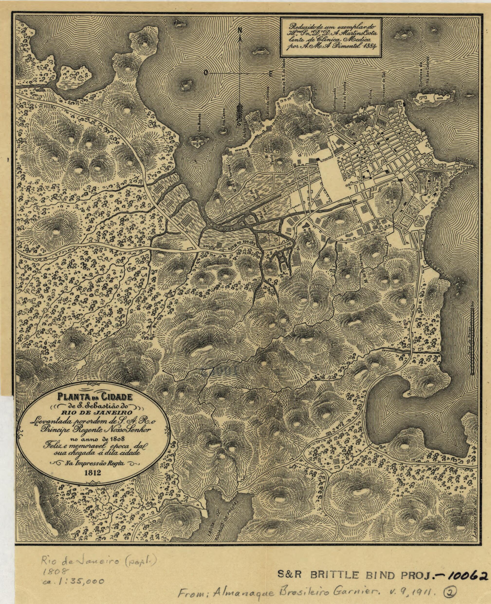 This old map of Planta Da Cidade De S. Sebastião Do Rio De Janeiro from 1808 was created by Lespinasse in 1808