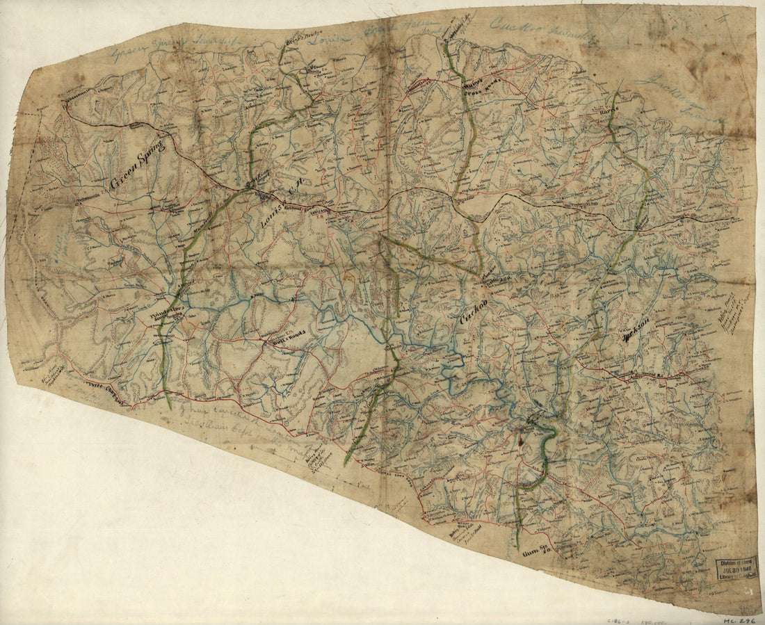 This old map of Map of Louisa County, Virginia from 1860 was created by Jedediah Hotchkiss in 1860