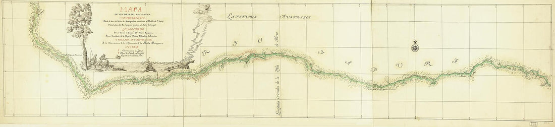 This old map of Mapa De Una Parte Del Rio Yapurá : Comprehendida Desde La Boca Del Caño De Avatiparána Immediata Al Pueblo De Maripi Hasta La Boca Del Rio Apaporis Proxima Al Salto De Cupati from 1788 was created by Francisco Requena in 1788