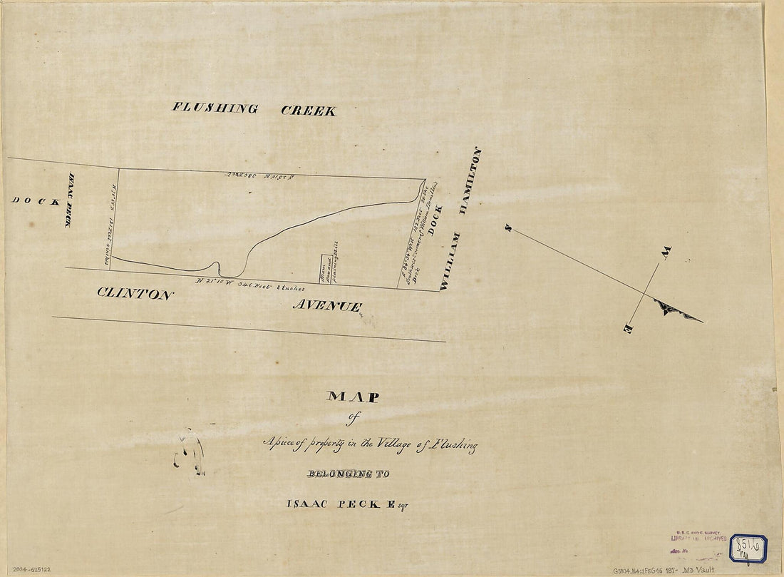 This old map of Map of a Piece of Property In the Village of Flushing Belonging to Isaac Peck Esqr from 1870 was created by in 1870