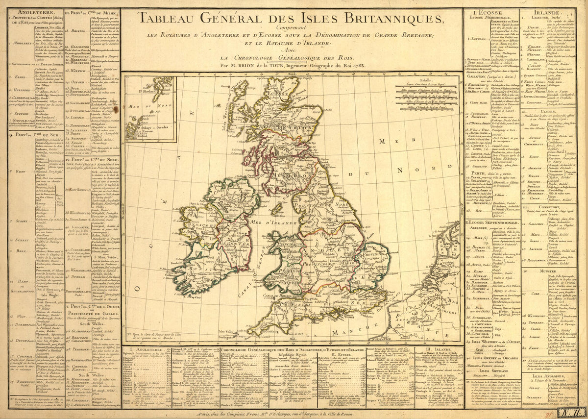 Tableau Général Des Isles Britanniques : Comprenant Les Royaumes D&