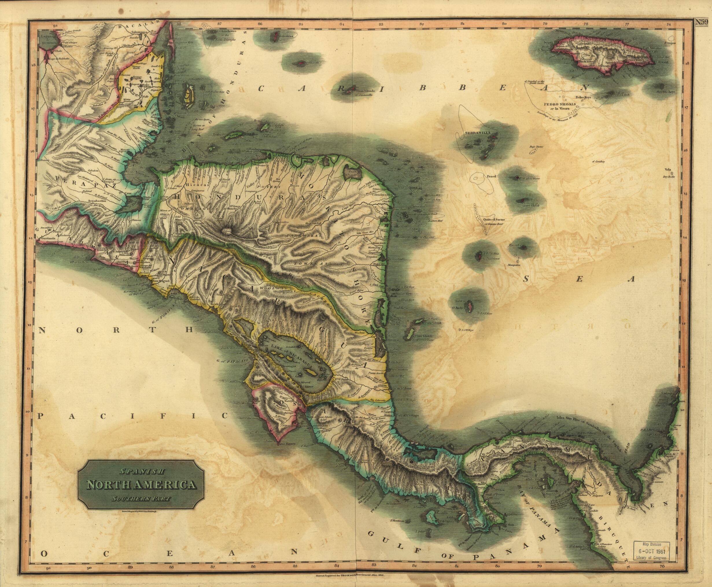This old map of Spanish North America, Southern Part from 1816 was created by W. & D. Lizars in 1816