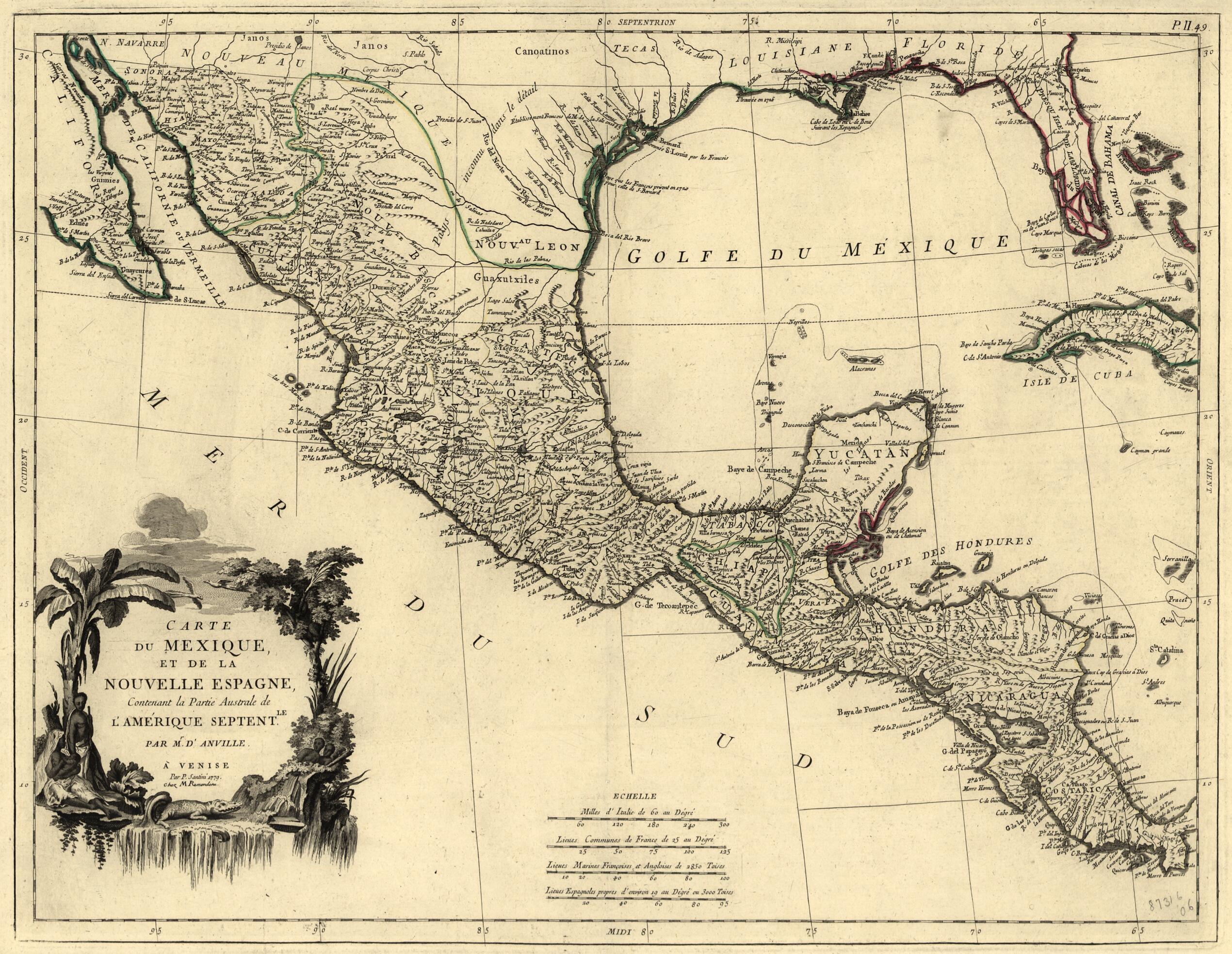 Carte Du Mexique Et De La Nouvelle Espagne : Contenant La Partie Australe De L&