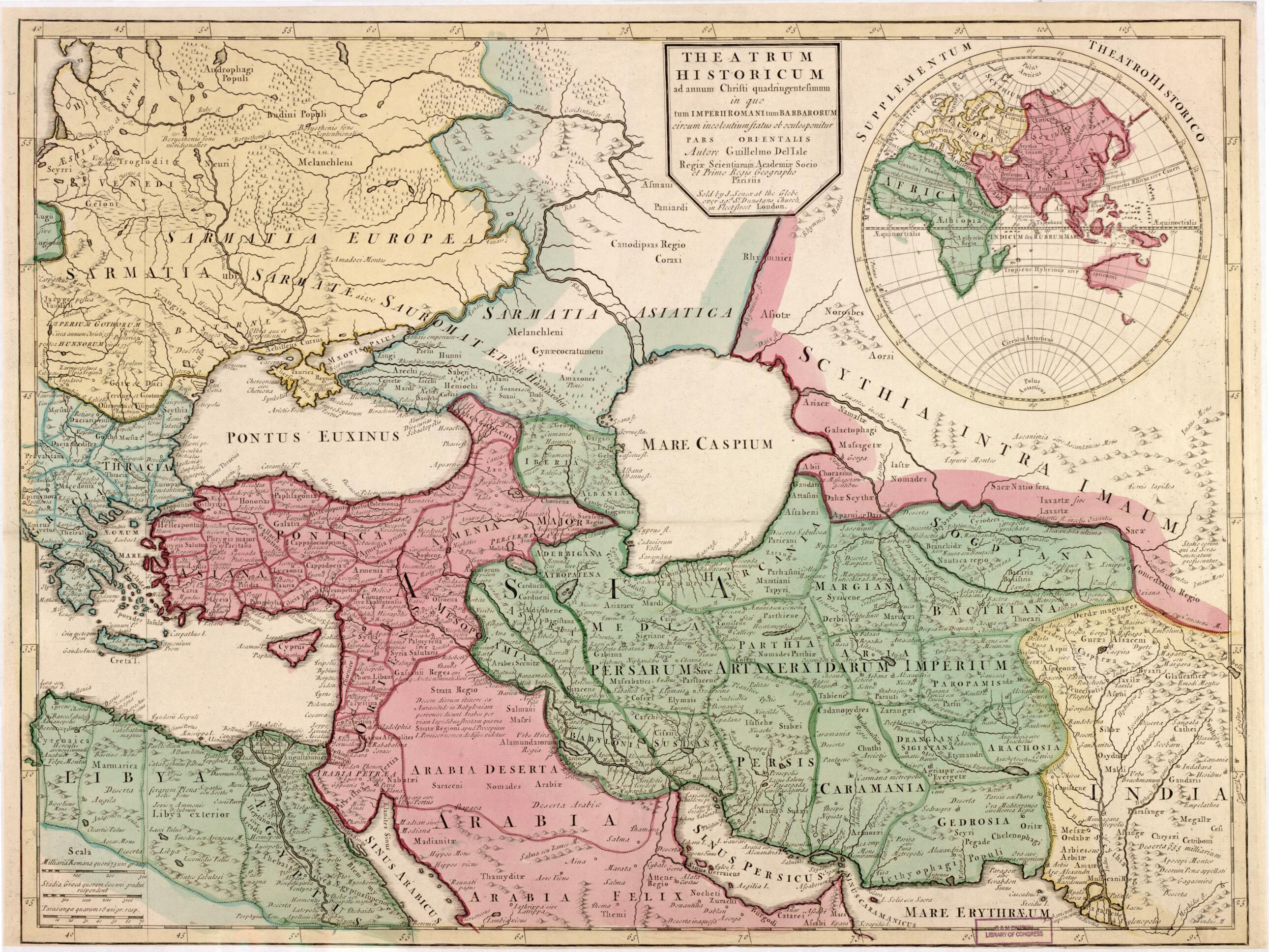 Theatrum Historicum Ad Annum Christi Quadringentesimum : In Quo Tum Imperii Romani Tum Barbarorum Circum Incolentium Status Ob Oculosponitur Pars Orientalis 1712 by Relic Map Company