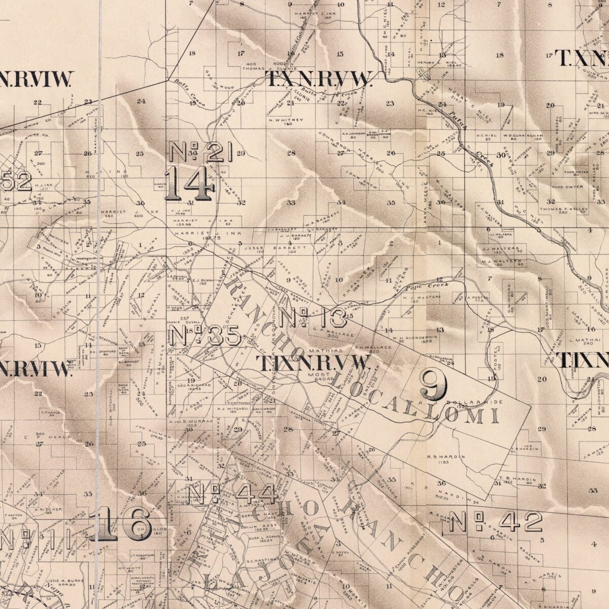 This old map of Official Map of the County of Napa, California : Compiled from the Official Records and Latest Surveys from 1895 was created by O. H. (Oliver H.) Buckman,  Punnett Brothers in 1895