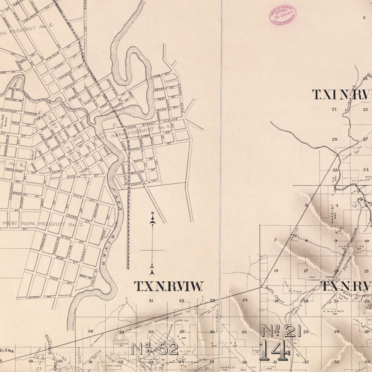 This old map of Official Map of the County of Napa, California : Compiled from the Official Records and Latest Surveys from 1895 was created by O. H. (Oliver H.) Buckman,  Punnett Brothers in 1895