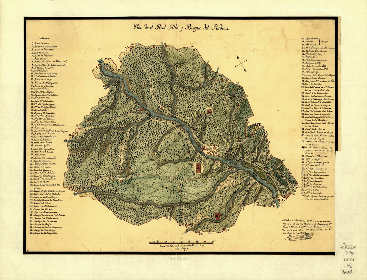 Plan De El Real Sitio Y Bosgue Del Pardo 1823 by Relic Map Company